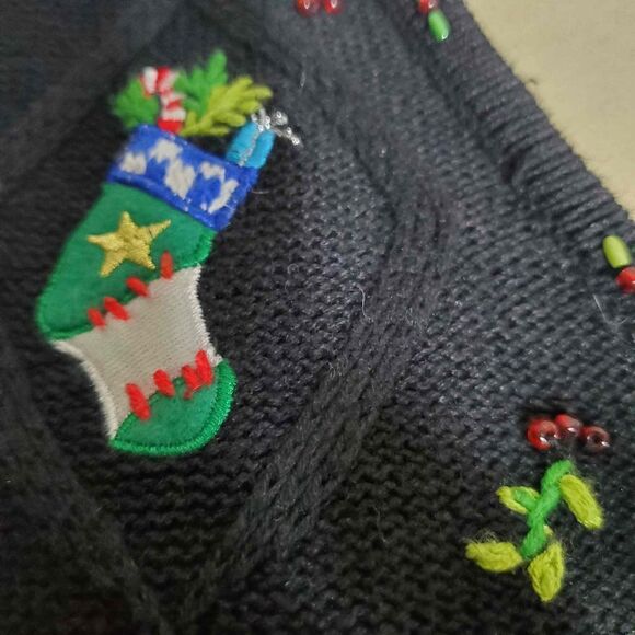 Hampshire Studio VTG Ugly Christmas Sweater Size Petite Medium - Picture 8 of 11